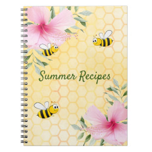 Carnet Abeilles à bosse jaune abeille à miel peigne rose