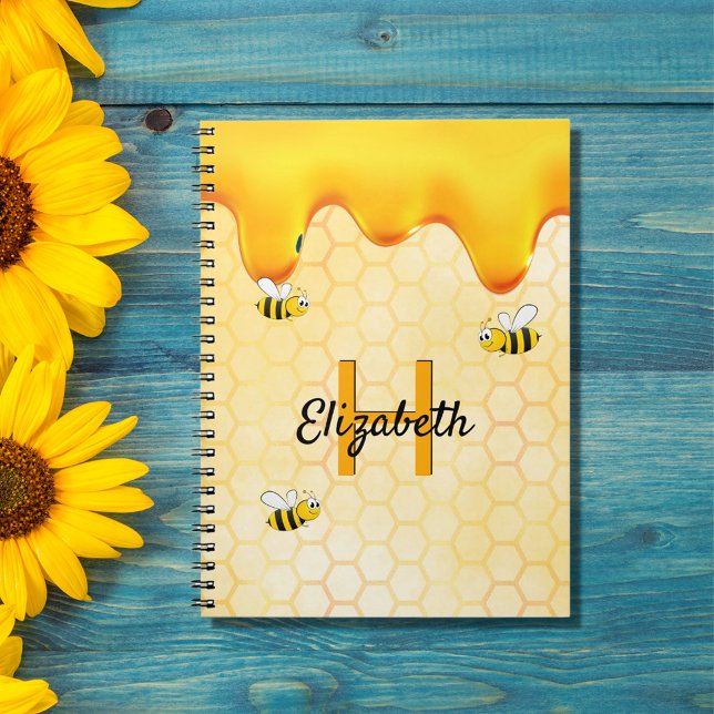Carnet Abeilles bourdonantes heureuses miel doré ruissela (Créateur téléchargé)