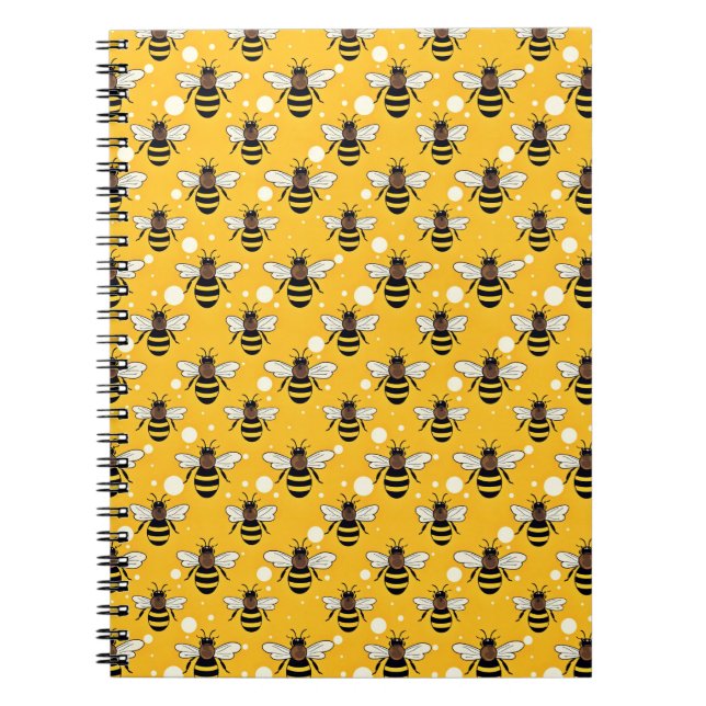Carnet Abeilles de miel Motif Jaune (Devant)