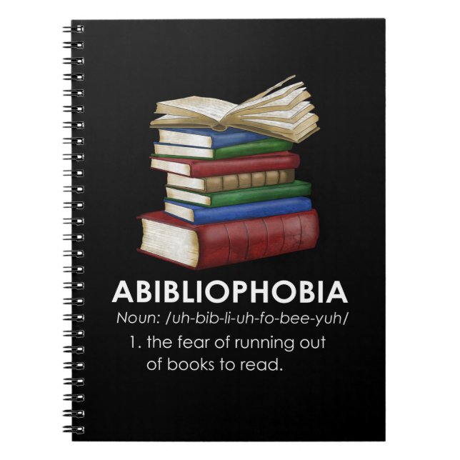 Carnet Abibliophobia Funny Reading Book Reader Bookworm (Devant)
