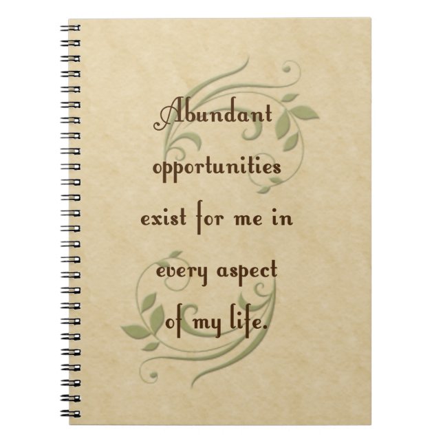Carnet Abondante Opportunités Affirmation Bloc-notes (Devant)