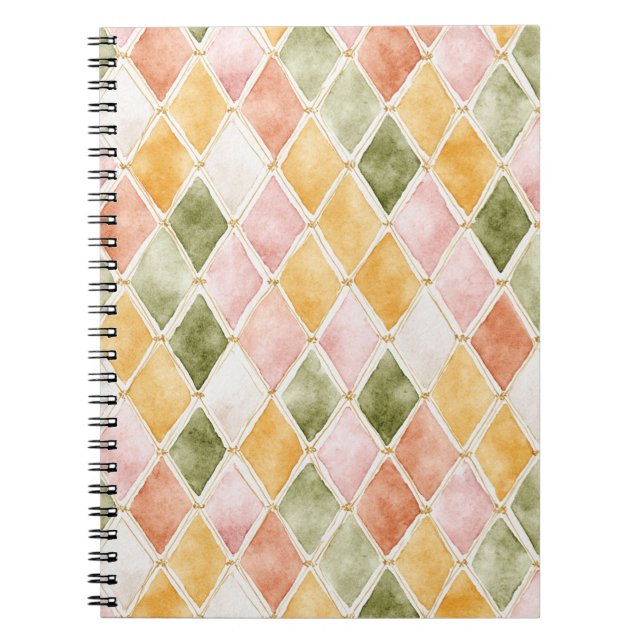 Carnet Abricot Orange Vert Jaune Rosé   (Devant)