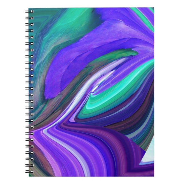 Carnet Abstract Art Purple N Teal Leaf (Devant)