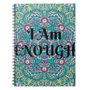Carnet Abstract Boho Mandala I Am Enough Affirmation