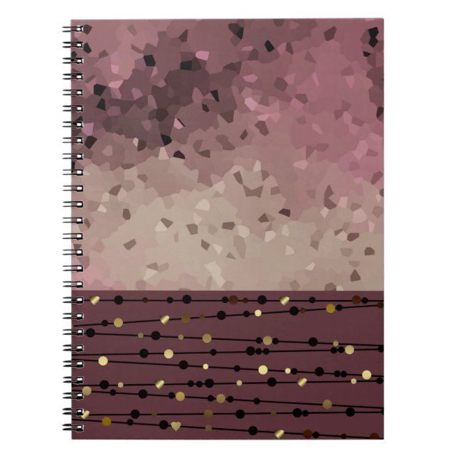 Carnet Abstract, brown, rose, rose (Devant)