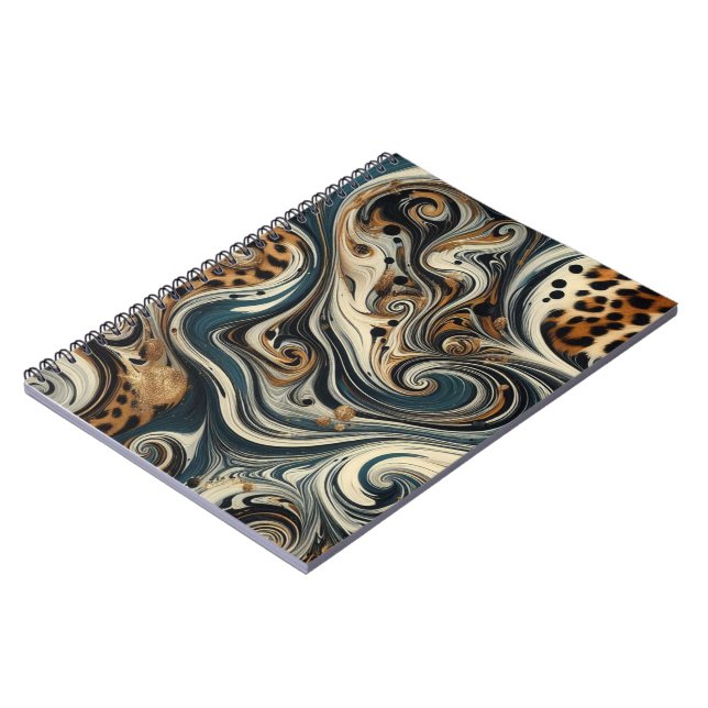 Carnet Abstract Leopard Print Swirl (Côté gauche)