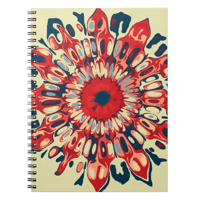 Carnet Abstract SUN FLOWER - red blue + your backgr. (Devant)