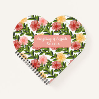 Carnet Abstract Watercolour Florals Notebook Clear