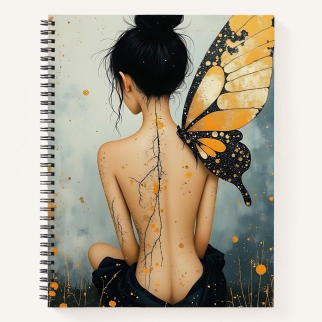 Carnet Abstract Whimsical Woman and Butterfly (Devant)