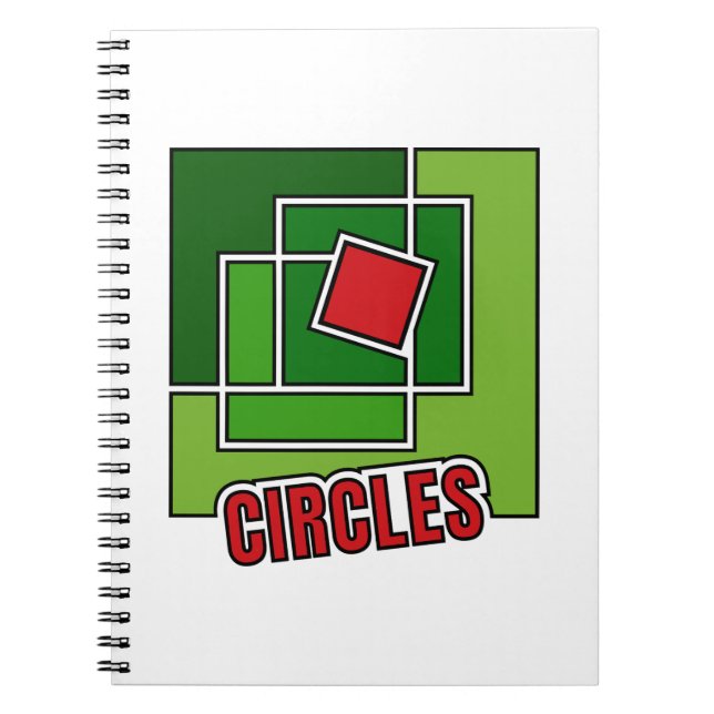 Carnet Abstraction verte avec carré rouge torsadé (Devant)
