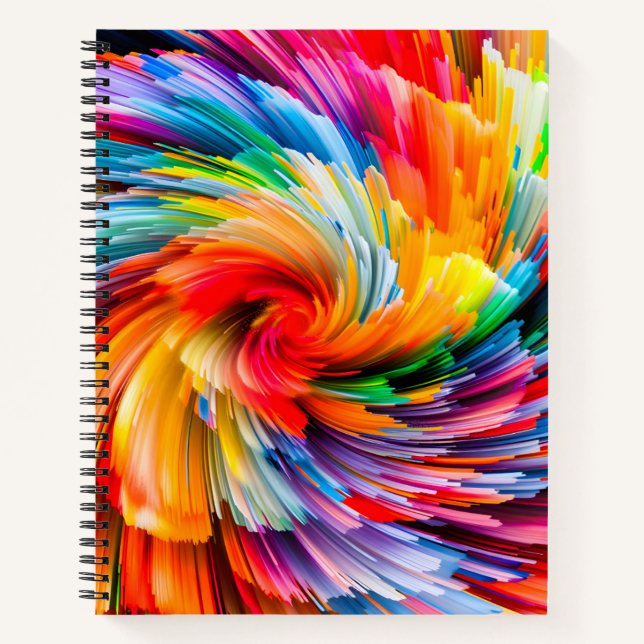 Carnet Abstrait Arc-en-ciel Tourbillon Moderne Vibrant (Devant)