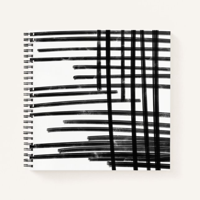 Carnet Abstrait Black & White Lines Art - Scratches 2 (Devant)