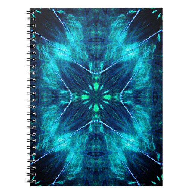 Carnet Abstrait Bloom Aqua et Blue Fractal Design (Devant)