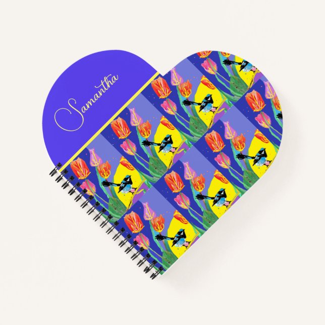 Carnet Abstrait Blue Wren Oiseaux australiens (Devant)