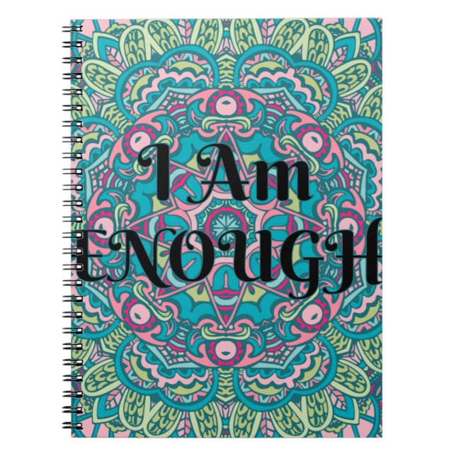 Carnet Abstrait Boho Mandala Je Suis Assez Affirmation (Devant)