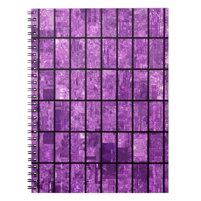 Carnet Abstrait brillant en mosaïque violet arrière - pla (Devant)