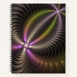 Carnet Abstrait brillant Trippy coloré 3D Fractal Art