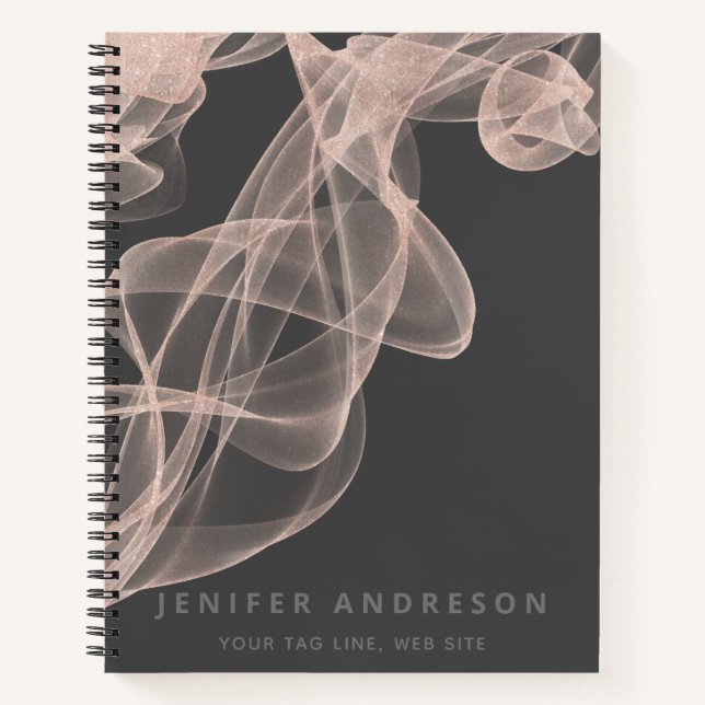 Carnet Abstrait contemporain rose or parties scintillant  (Devant)