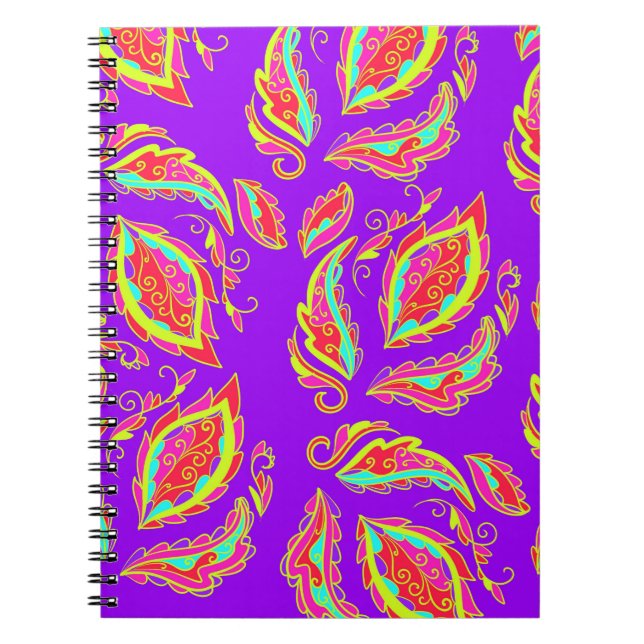 Carnet abstrait,couleur,motif, indien,mandala,pourpre (Devant)