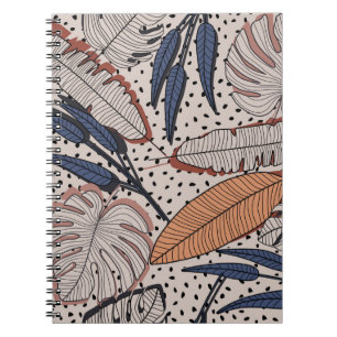 Carnet Abstrait créatif tropical continu motif sur le dos