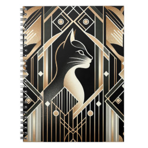 Carnet Abstrait de chat noir décoratif