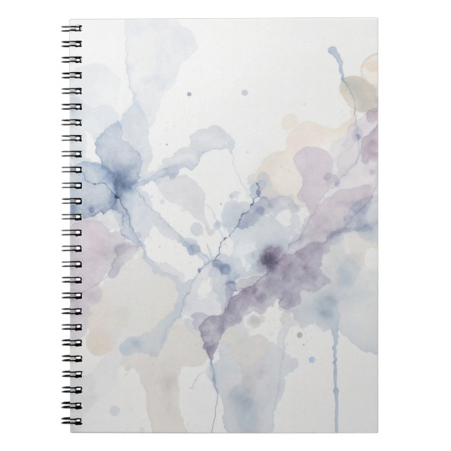 Carnet Abstrait éclaboussure d'encre fluide bleu et viole (Devant)