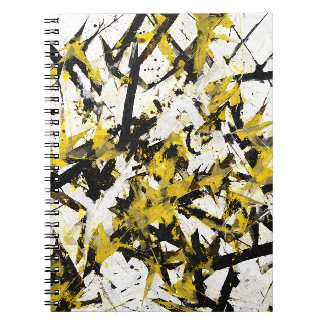 Carnet Abstrait Edgy Yellow Black Chaos (Devant)