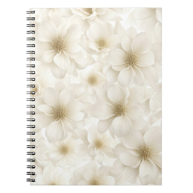 Carnet Abstrait floral ivoire doux (Devant)