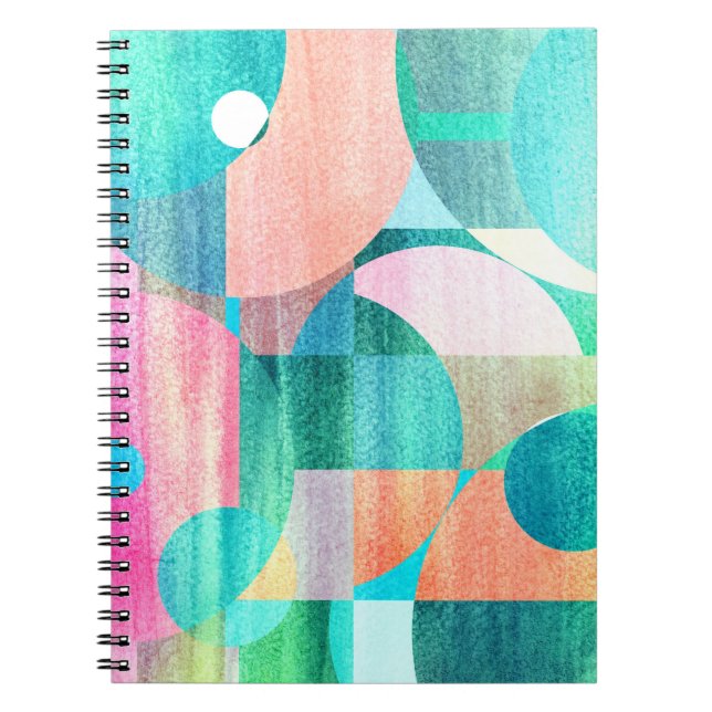 Carnet Abstrait géométrique brillant et coloré (Devant)