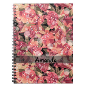 Carnet Abstrait joli joli rose fleurs design floral
