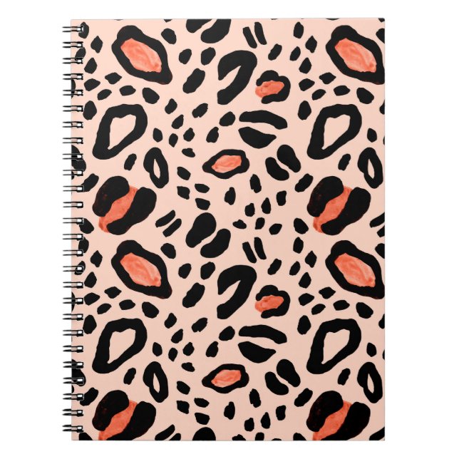 Carnet Abstrait léopard aquarelle. motif poster de animal (Devant)