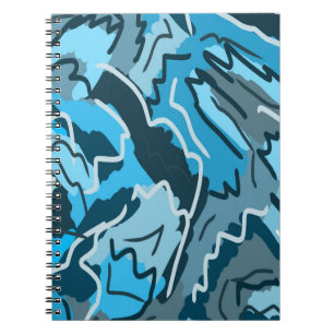 Carnet Abstrait marbré bleu Icy