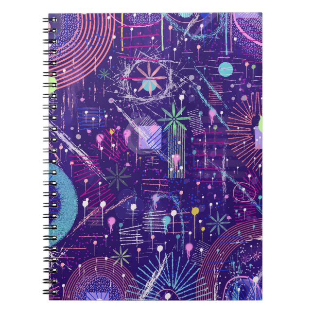 Carnet Abstrait Maximaliste sur Fond Violet (Devant)