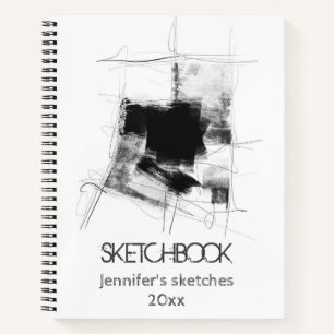 Carnet Abstrait minimal noir et blanc