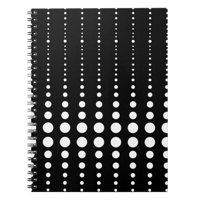 Carnet Abstrait moderne design noir lignes blanches point (Devant)