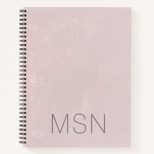 Carnet Abstrait Monogramme rose pâle (Devant)