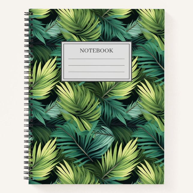 Carnet Abstrait motif de feuilles de palmiers (Devant)