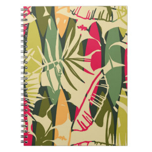 Carnet Abstrait motif sans faille avec des feuilles tropi