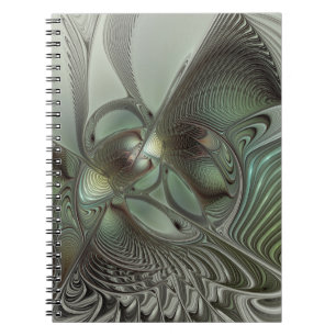 Carnet Abstrait Olive Sage Green Grey Fractal Art Imagina