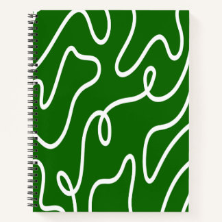 Carnet Abstrait ondulé vert forêt Art en ligne liquide or