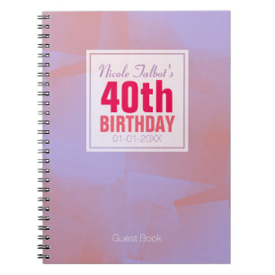 Carnet Abstrait Pastel 40e Anniversaire Réservez 8a