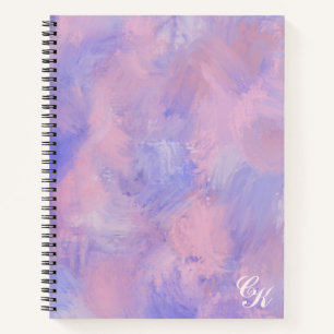 Carnet Abstrait Pastel Blush Rose et Bleu