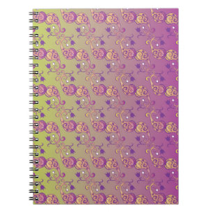 Carnet Abstrait Pastel vert et rose pâtissier floral