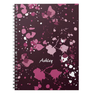 Carnet Abstrait Pink Paint Splter Drops