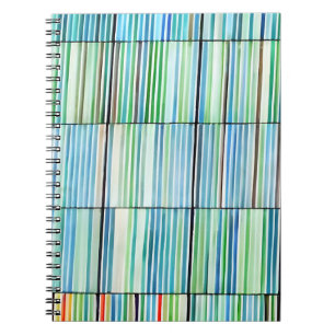 Carnet Abstrait rayé bleu vert