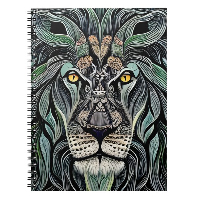 Carnet Abstrait Shabby Chic King Lion (Devant)