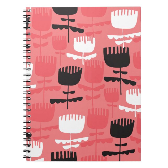 Carnet Abstrait tulipe fleurs silhouette sans couture mot (Devant)