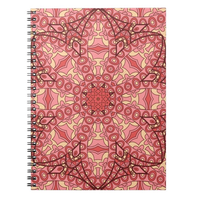 Carnet Abstraite fleur mandala ethnique sans couture moti (Devant)