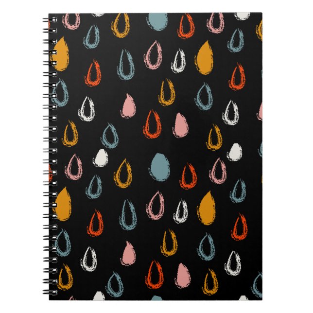 Carnet Abstraite goutte de pluie boho, doodle tribal. (Devant)