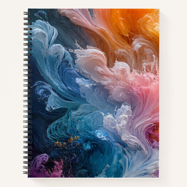 Carnet Abstraits tourbillons colorés (Devant)